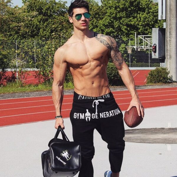 Mens Cotton Sweatpants Gyms Pant Fitness trousers Joggers Workout Pencil Pants - immagine 5