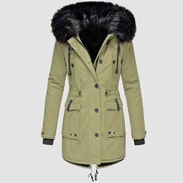 Thickened women's cotton jacket, women's cotton jacket, winter coat, parka jacket, fur collar jacket, winter coat - immagine 4