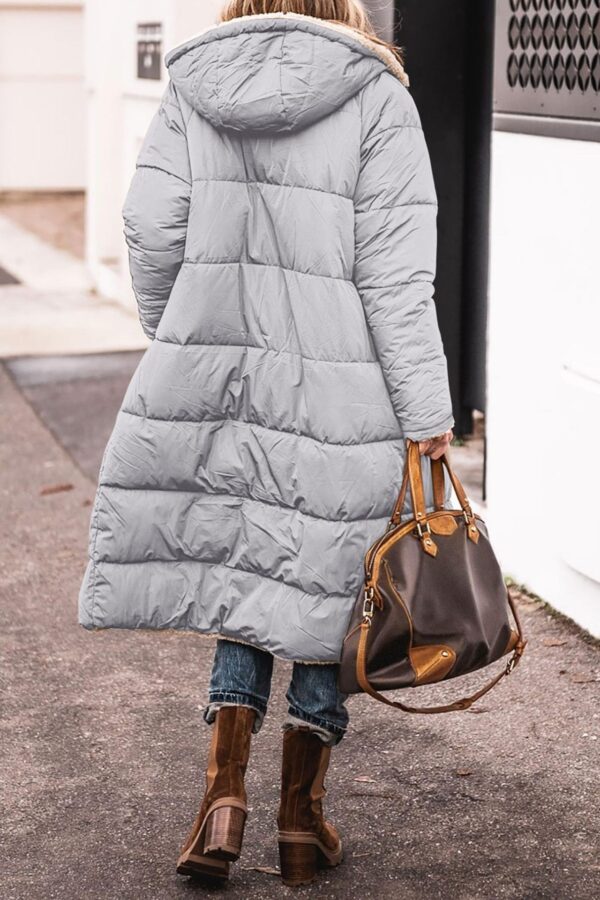 Solid color hooded cotton jacket, long sleeved, double-sided, slim fit, cardigan jacket, top - immagine 5
