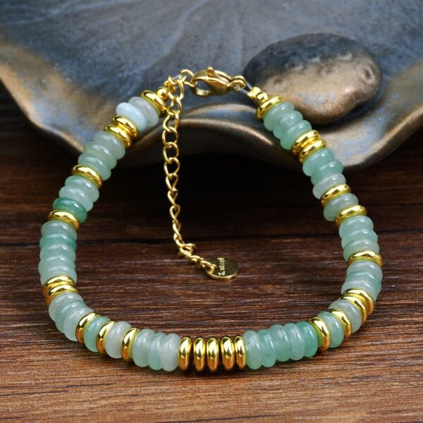 Ins style dopamine colored natural stone bead bracelet for women niche and high-end non fading crystal bracelet - immagine 4