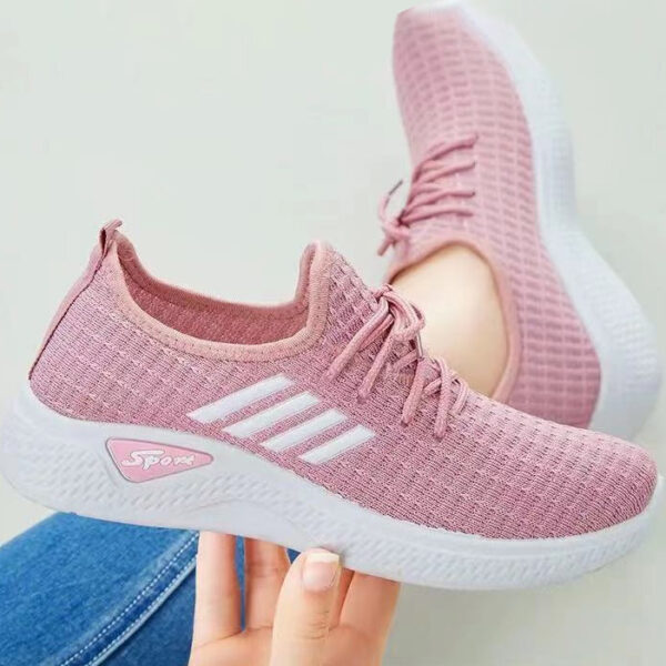 Autumn New Women's Shoes Fashion Single Shoes Casual Sports Travel Shoes Non slip Old Beijing Mesh Running Shoes - immagine 3