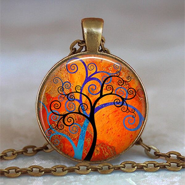 Tree Of Life Glass Cabochon Statement Necklace - immagine 21