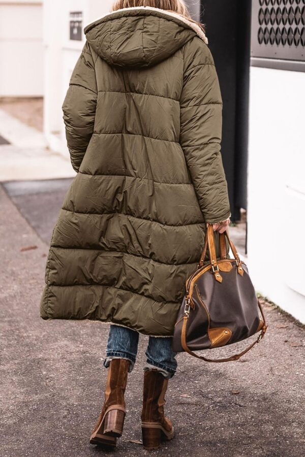 Solid color hooded cotton jacket, long sleeved, double-sided, slim fit, cardigan jacket, top - immagine 9