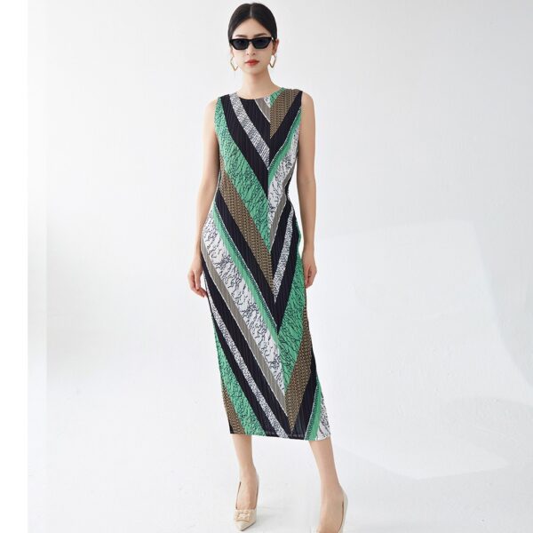 High end round neck mid length one-piece skirt with elegant temperament trendy three bedroom skirt - immagine 2