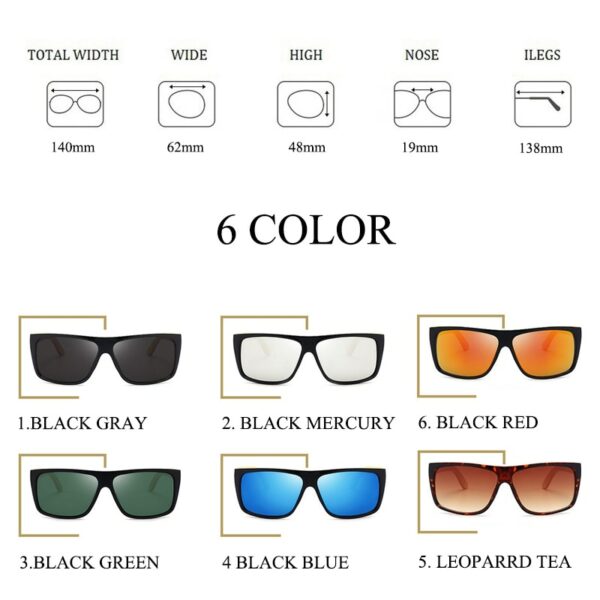 Men's Goggle Driving Sunglasses Men Classic Bamboo Leg Sun Glasses For Men High Quality Outdoor UV400 Gafas De Sol Mujer - immagine 3