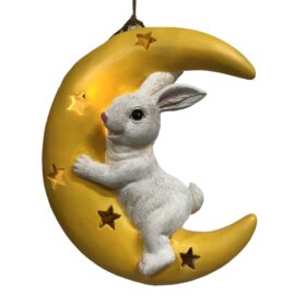 Rabbit swing solar lamp resin pendant