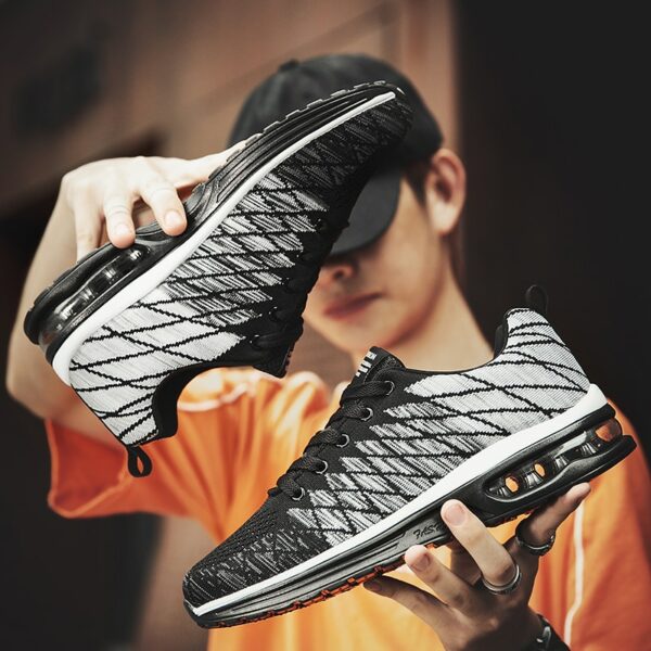 Flying woven air cushion men's shoes trend sports shoes Korean breathable running shoes men's casual shoes - immagine 4