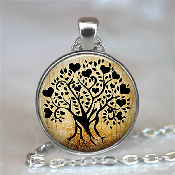 Tree Of Life Glass Cabochon Statement Necklace - immagine 17