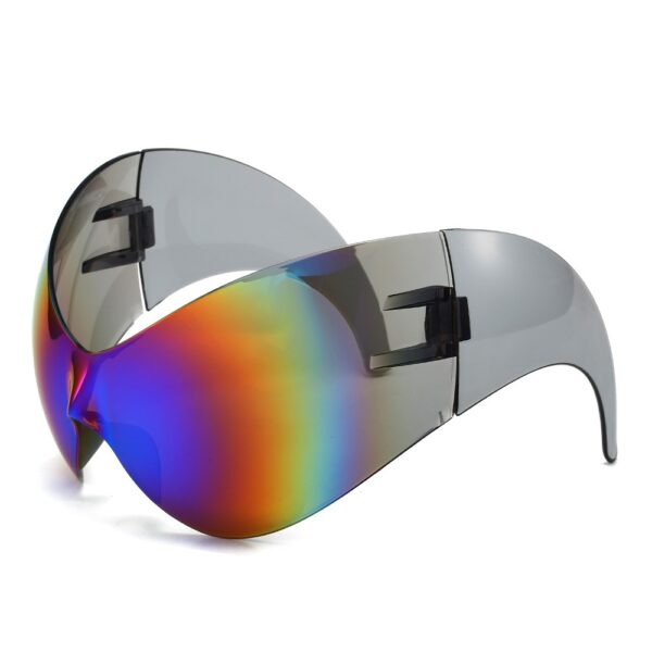 Large frame sports sunglasses, personalized and novel cat eye alien cycling glasses - immagine 2