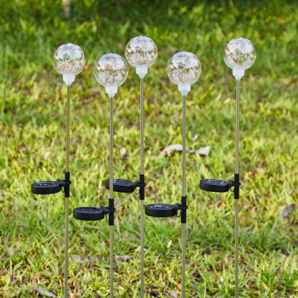 Outdoor Solar Ball Reed Lamp Garden Courtyard Decoration Floor Lamp Luminous Copper Wire Ball Lamp Lawn Lamp - immagine 3