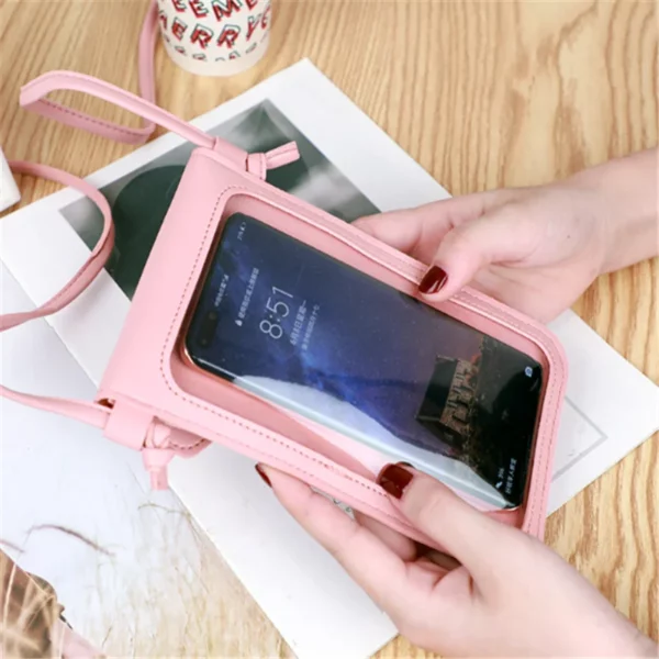 Women's crossbody bag Pu leather touch screen mobile wallet female retro student buckle shoulder bag purses and handbags torebka - immagine 2