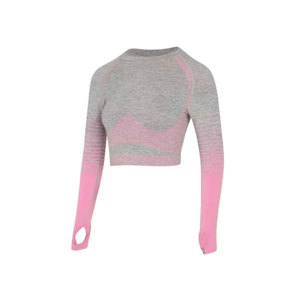 Gradient Sport Suit Woman Seamless Running Tracksuit Sportswear Gym Crop Top Yoga Pant Fitness Clothes Workout Leggings Yoga Set - immagine 8