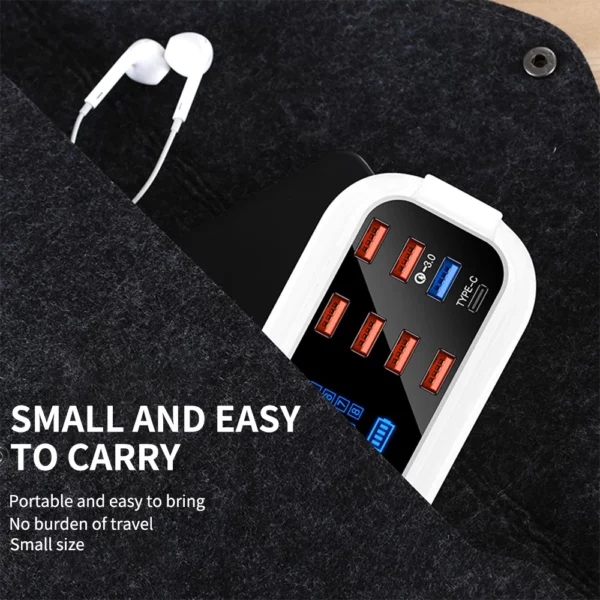 8 Ports Quick Charge 3.0 Led Display USB Charger For Android iPhone Adapter Phone Tablet Fast Charger For xiaomi huawei samsung - immagine 5