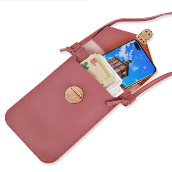 Women's crossbody bag Pu leather touch screen mobile wallet female retro student buckle shoulder bag purses and handbags torebka - immagine 5
