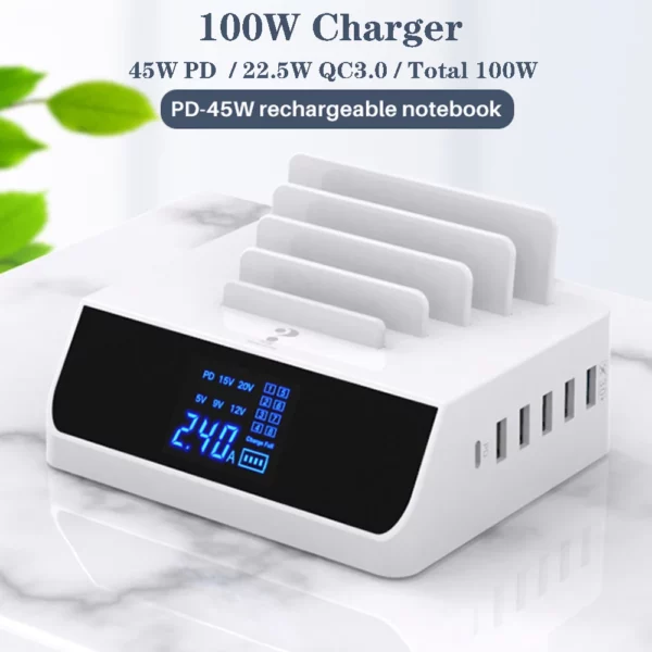 8 Ports Quick Charge 3.0 Led Display USB Charger For Android iPhone Adapter Phone Tablet Fast Charger For xiaomi huawei samsung - immagine 9