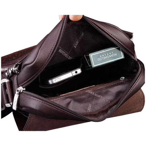 Arrived Brand Kangaroo men's messenger bag Vintage leather shoulder bag Handsome crossbody bag - immagine 2