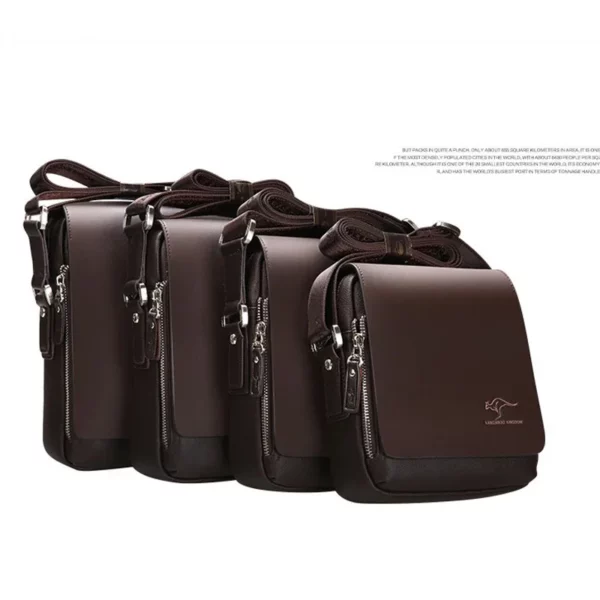 Arrived Brand Kangaroo men's messenger bag Vintage leather shoulder bag Handsome crossbody bag - immagine 3