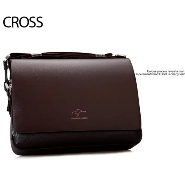 Arrived Brand Kangaroo men's messenger bag Vintage leather shoulder bag Handsome crossbody bag - immagine 4