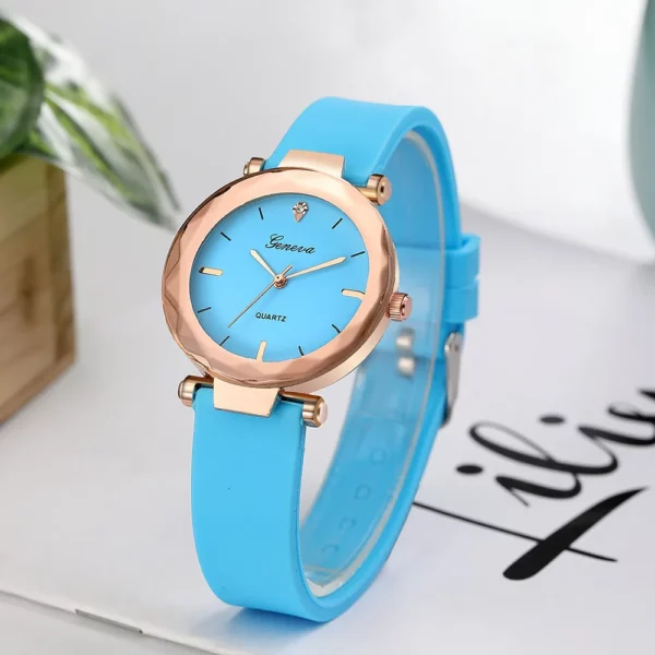 Relojes mujer Fashion ladies wrist watches Womens clock Round glass silicone strap wrist watch for women ladies wrist watches - immagine 4