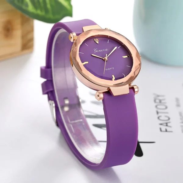 Relojes mujer Fashion ladies wrist watches Womens clock Round glass silicone strap wrist watch for women ladies wrist watches - immagine 5